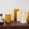 Bougie Led Cire Beige Gaufrée Flamme Vacillante Réaliste - Voir les images du produit 9