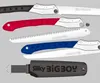 A collage of different colored Silky Bigboy saws and a sheath. Produktbild-Vorschau
