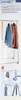 A product collage showcasing a clothes rack with coats, close-ups of the wheels and support structure. Produktbild-Vorschau