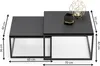 Table basse 2pcs carrée noire en bois, table de salon, Voir les images du produit 4