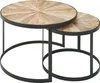 WOHNLING Couchtisch 2er Set Mango Massivholz Satztisch Rund Produktbild-Vorschau 6