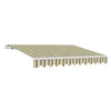 A striped awning fabric with a scalloped edge, mounted on a white bracket. Produktbild-Vorschau