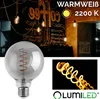 A collage showing a vintage-style LED light bulb and a cafe-like background with chalk art. Produktbild-Vorschau