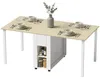 HOMCOM Eettafel, inklapbaar, keukentafel met 2 lades, 4 Productafbeelding-voorbeeld 1