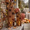 2er Set Laterne Haus H65-95cm Metall Rost Deko Windlicht Produktbild-Vorschau 1