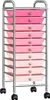 vidaXL Zásuvkový vozík s 10 zásuvkami Ombre Pink Plastic Náhled obrázku produktu 1