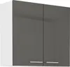 Küche Hängeschrank 80 Lara Grau Hochglanz + Weiss matt Produktbild-Vorschau 1