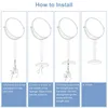 Diagrams showing the steps to assemble a mirror. Produktbild-Vorschau