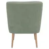 The back view of a light green armchair with wooden legs against a white background. Produktbild-Vorschau
