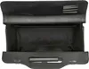 An open black leather briefcase is shown from a top-down view. Voir les images du produit