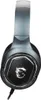 A close-up, studio shot of a black gaming headset with a silver band and a dragon logo on the ear cup. Anteprima dell’immagine prodotto
