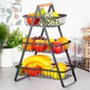 Dreistöckiger Obstkorb und Gemüsekorb im Loft-Stil Produktbild-Vorschau 2