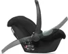 A side view of a black baby car seat with a green accent. Anteprima dell’immagine prodotto