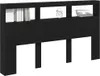 vidaXL LED-Kopfteil mit Ablagen Schwarz Eichen-Optik Produktbild-Vorschau 3
