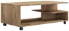 A wooden coffee table with wheels. Podgląd zdjęcia produktu
