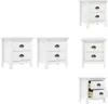 vidaXL Nachttisch Hill 2 Stk. Weiß 46x35x49,5 cm Massivholz Produktbild-Vorschau 1