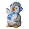 LED Pinguin mit Schal und Ohrenwärmer - Acrylfigur - 70 kaltweiße LED - H: 46cm - Timer - Außentrafo Produktbild-Vorschau