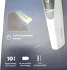 A close-up of a Philips beard trimmer and its features on a dark blue background. Podgląd zdjęcia produktu