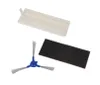 A collection of vacuum cleaner replacement parts, including a filter, a brush, and a sponge, laid out on a white background. Produktbild-Vorschau