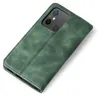 A green flip cover phone case is shown from a diagonal angle on a white background. Produktbild-Vorschau