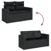 Design 10-tlg. Garten-Sofagarnitur mit Kissen Schwarz Poly Produktbild-Vorschau 3