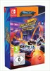 A product box for a video game, featuring racing cars and track elements. Produktbild-Vorschau