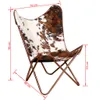 Fauteuil Butterfly brun et blanc Véritable peau de vache Voir les images du produit 11