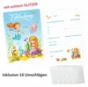10 Einladungskarten Meerjungfrauen mit GLITZER inkl. 10 Produktbild-Vorschau 5