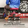 HOMCOM Werkstatthocker mit Rollen Tabletts höhenverstellbar Produktbild-Vorschau 4