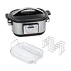 A multi-cooker appliance with accessories displayed on a white background. Produktbild-Vorschau