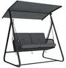 Outsunny Hollywoodschaukel Rattan 2-Sitzer Gartenschaukel Produktbild-Vorschau 1
