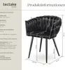 tectake® Set jídelní židle Astano čalouněná, se sametovým Náhled obrázku produktu 7