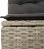 Gartensofa-set mit Kissen 7 pcs Hellgrau Poly-Rattan Produktbild-Vorschau 7