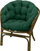A single papasan chair with a dark green cushion, isolated on a white background. Anteprima dell’immagine prodotto