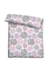 A folded duvet cover and pillowcase set with a polka dot pattern. Produktbild-Vorschau