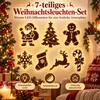 LED Rentier Weihnachtsdeko 7er Set, 3D Holz Rentier Lichter Produktbild-Vorschau 4