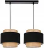 KAR-LIGHTING Pendelleuchte 2-flammig Schwarz/Braun Rattan & Produktbild-Vorschau 1