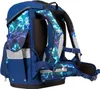 A side view of a blue school backpack with a lightning bolt pattern. Podgląd zdjęcia produktu