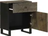 vidaXL Nachttisch Schwarz 50x33x60 cm Massivholz Mango Produktbild-Vorschau 1