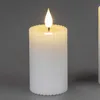 Formano LED-Wachskerze Kerze Streifen weis 5x8cm inklusive  Produktbild-Vorschau 2