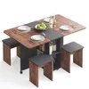 Mondeer Table de salle à manger avec 4 tabourets Gain de Voir les images du produit 1