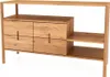 Bücherregal Zola Wildeiche massiv 142x86 cm 4 Schubladen Produktbild-Vorschau 1