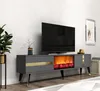 Skye Decor, Vania Fireplace - Anthracite, Gold, Produktbild-Vorschau 2