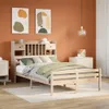Massivholzbett mit Regal ohne Matratze 135x190 cm Kiefer Produktbild-Vorschau 2