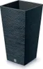 A tall, square planter with a textured surface. Produktbild-Vorschau