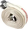 A rolled-up white fire hose with silver metal fittings. Voir les images du produit