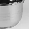 A close-up view of the side of a stainless steel pot. Produktbild-Vorschau