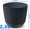 Květináč 16,8cm RYFO DRF170-S433 antracit plastový Náhled obrázku produktu 4