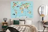 MuchoWow® Poster Welt - Karte - Kinder - Tiere - Blau - Produktbild-Vorschau 4
