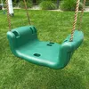 A green plastic swing seat is shown hanging from ropes over a grassy lawn. Náhled obrázku produktu